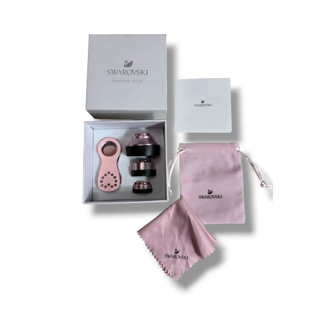 Swarovski Pink Crystal Smartphone Lens Set 5493075 Clip-On Fisheye Macro Wide‎